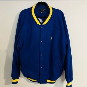 Yves Saint Laurent Men’s Royal Blue Varsity Style Teddy Jacket Size L
